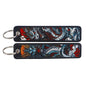 Double Sided Ukiyo Fabric Lanyard Keychain Japanese Motif 2pcs 18