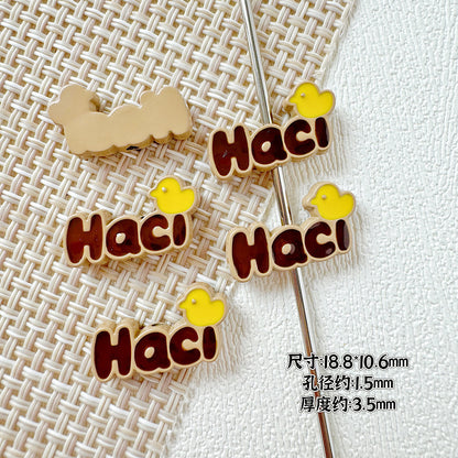 Signboard Metal Beads Painted Sanrio Series Colorful 10pcs 23