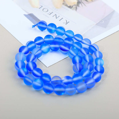 Mermaid Round Glass Beads 6mm Matte Pastel Jewel Tones 40pcs 37