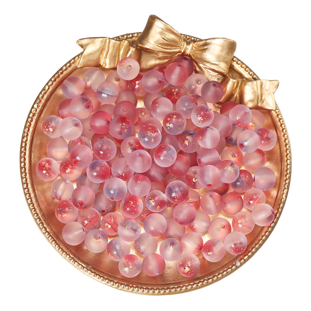 Czech Glass Beads Round 8mm Translucent Metallic Flecks 30pcs 6