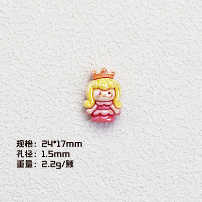 Disney Princess Series Vertical Hole Resin Beads Chibi Style 20pcs 9
