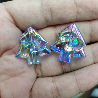 Transparent Christmas Tree Acrylic Beads 25mm UV Plating 100pcs 4
