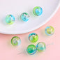 Hand Painted Hollow Polka Dotted Blown Glass Beads 14mm 4pcs 18
