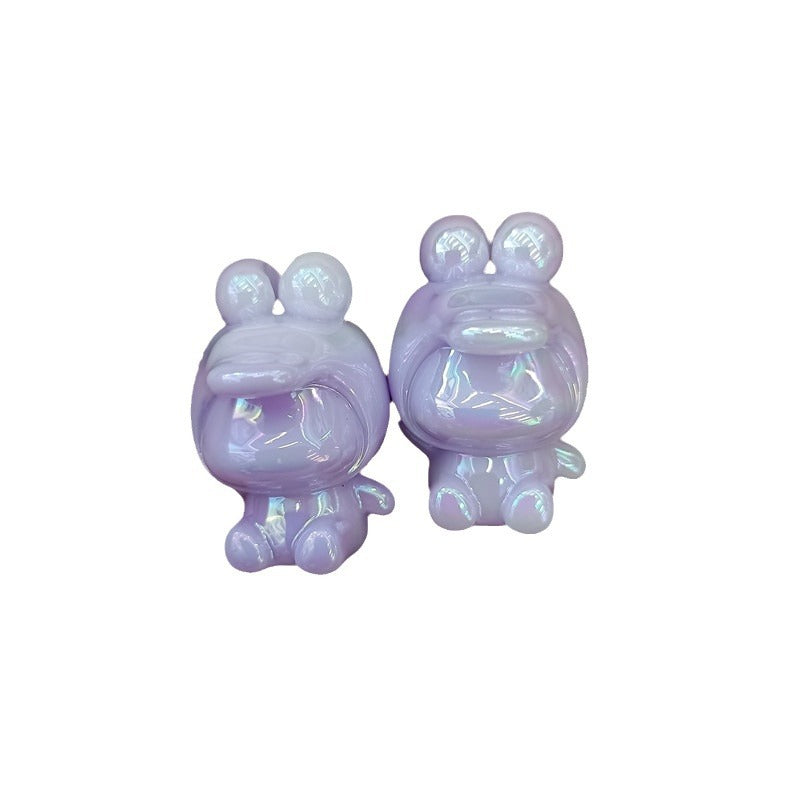 Glow Plating Cap Doll Acrylic Beads 20x30mm Pastel Colors 100pcs 5