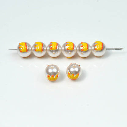 Hand Painted Acrylic Beads 12mm Enamel Cartoon Motifs 10pcs 18