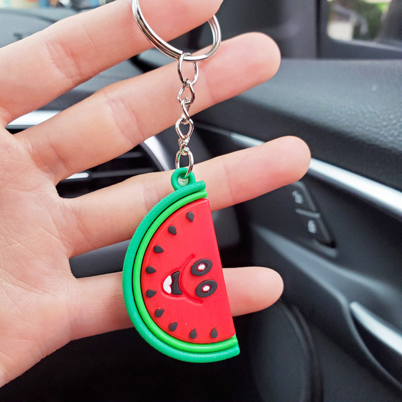 Soft Rubber Avocado Keychain Cute Fruit Charm Green 4