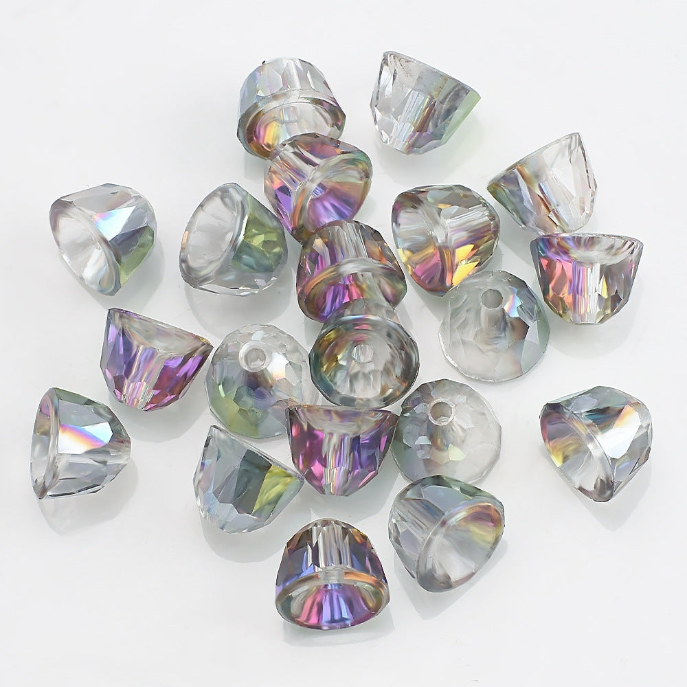 Bell Electroplated Glass Beads 8mm Sparkling Mixed Colors 50pcs 19