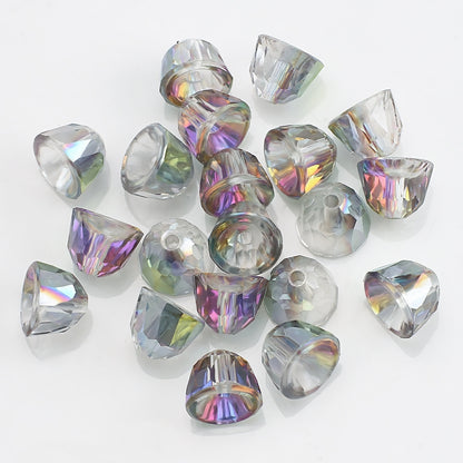 Bell Electroplated Glass Beads 8mm Sparkling Mixed Colors 50pcs 19