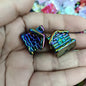 Glow In The Dark Cottage Acrylic Beads 21mm Iridescent Plated 50pcs 11
