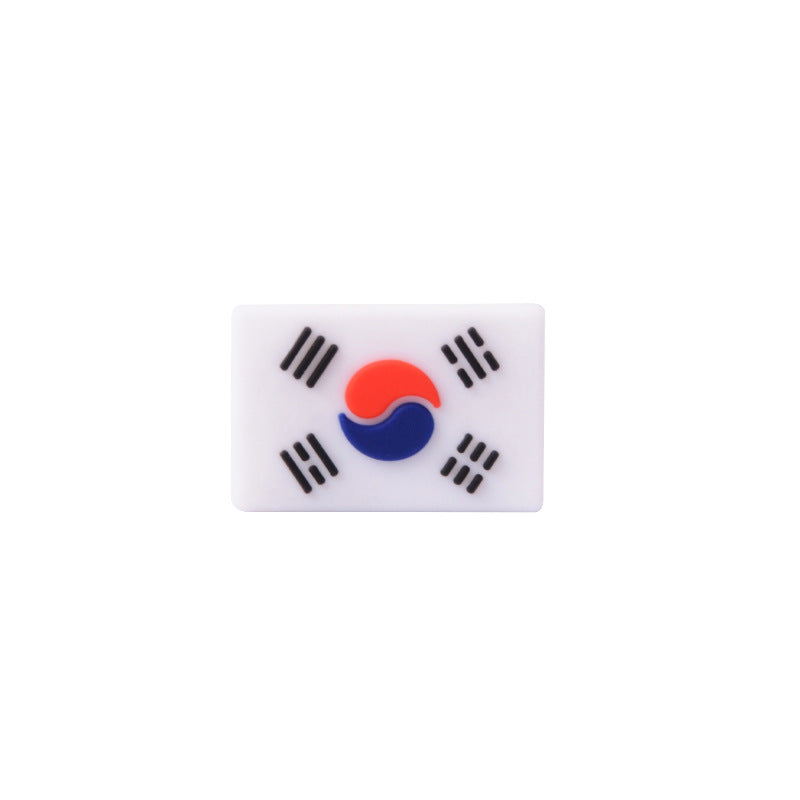 Silicone Focal Beads National Flag Rectangular Design 20pcs 9