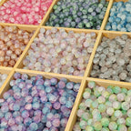 Frosted Round Glass Beads 10mm Muted Pastels Earth Tones 50pcs