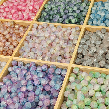 Frosted Round Glass Beads 10mm Muted Pastels Earth Tones 50pcs