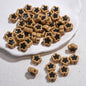 Double-Sided Flower Enamel Acrylic Beads 12mm Dual Color 50pcs 8