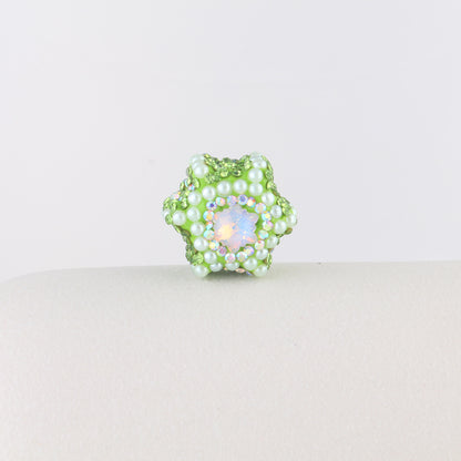 Polymer Clay Hexagonal Star Rhinestone Beads 23mm Full Rhinestone 6pcs 10