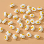 Lampwork Glass Beads Poached Egg 12mm Enamel Handmade 6pcs 5