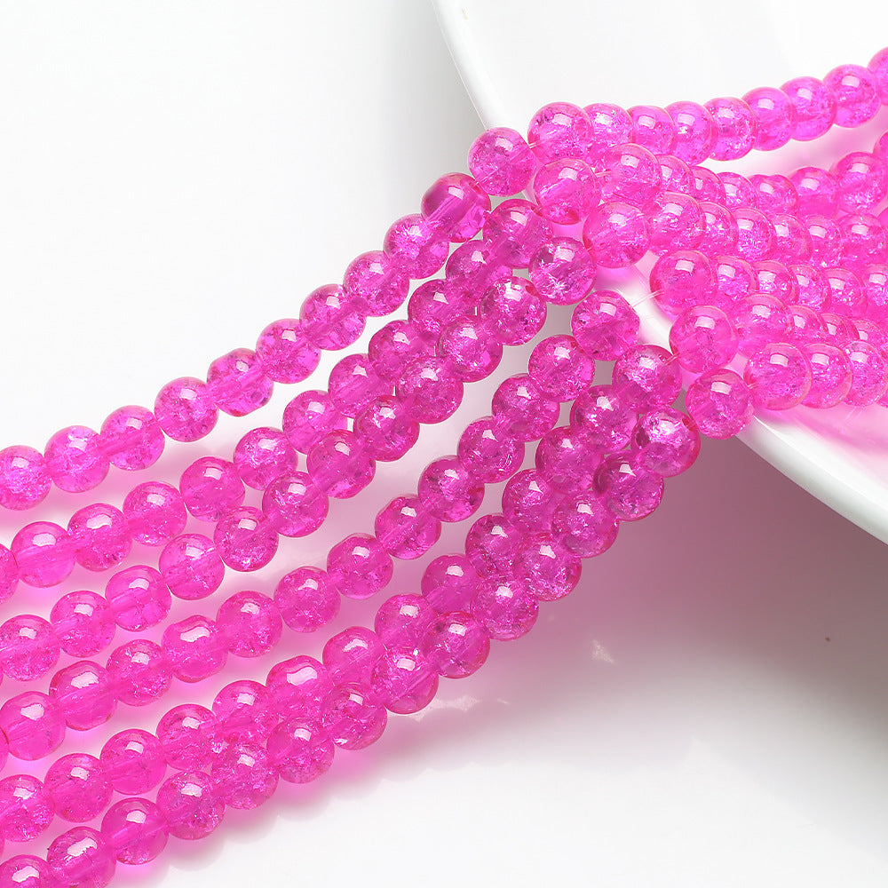 Crackle Round Glass Beads 8mm Monochrome Translucent 200pcs 15