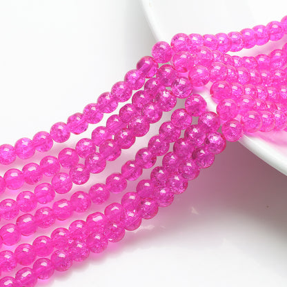 Crackle Round Glass Beads 8mm Monochrome Translucent 200pcs 15