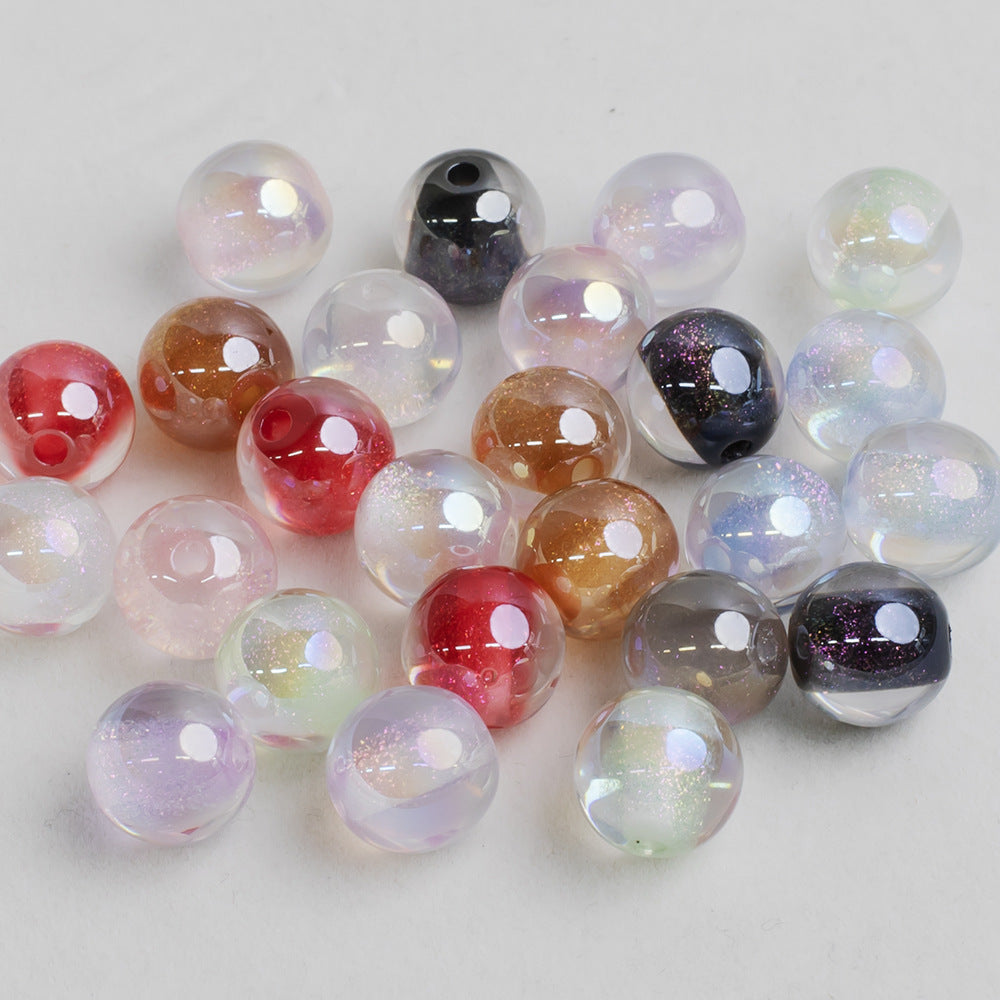 Shimmer Crystal Resin Beads 12mm Round Glossy Mixed Colors 40pcs 2