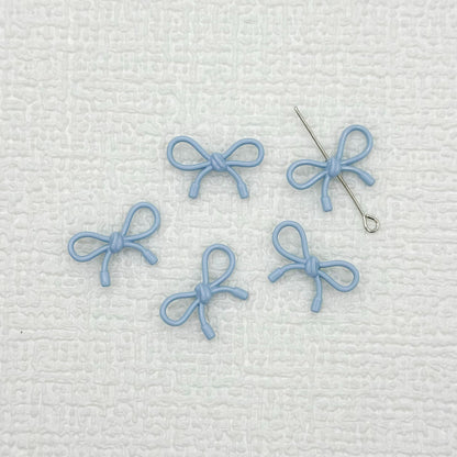 Hollow Bow Metal Beads 13x12mm Glossy Baking Painted Alloy 20pcs 12