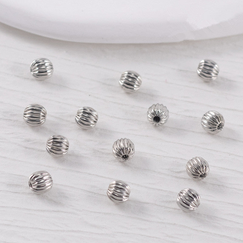 Pumpkin Shaped CCB Plastic Acrylic Beads 6-8mm Metallic Gold Silver 200pcs 7