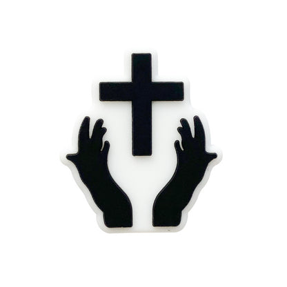 Silicone Focal Beads Pacifier Chain Open Hands Cross Design 20pcs 4