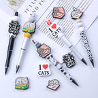Silicone Focal Beads Cat Eating Pizza and Sleeping on Books 20pcs 4