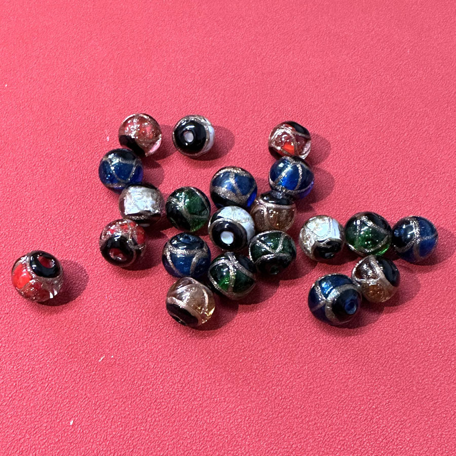 Ancient Foil Noble Lampwork Glass Beads 8 10 12 14mm Multicolor 50pcs 2