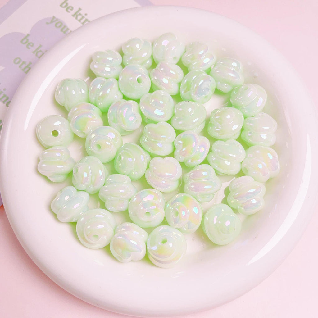 Glow Twisted Acrylic Beads 16mm Pastel Plating 20pcs 6