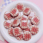 Flat Acrylic Beads 27mm Plaid Pattern Brand Logo Printed 5pcs 9