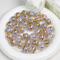 Gild Striped Resin Beads 16mm Round Multicolor 10pcs 12