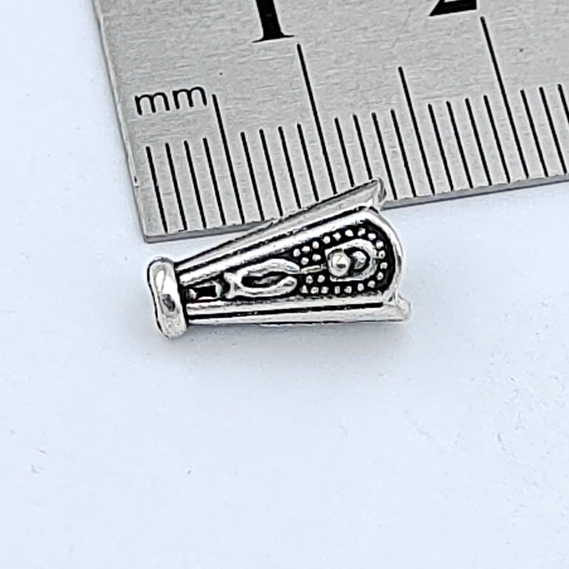 Cone Metal Beads 13mm Vintage Pattern Silver Tone 200pcs 2