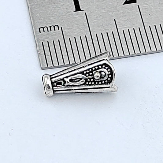 Cone Metal Beads 13mm Vintage Pattern Silver Tone 200pcs 2
