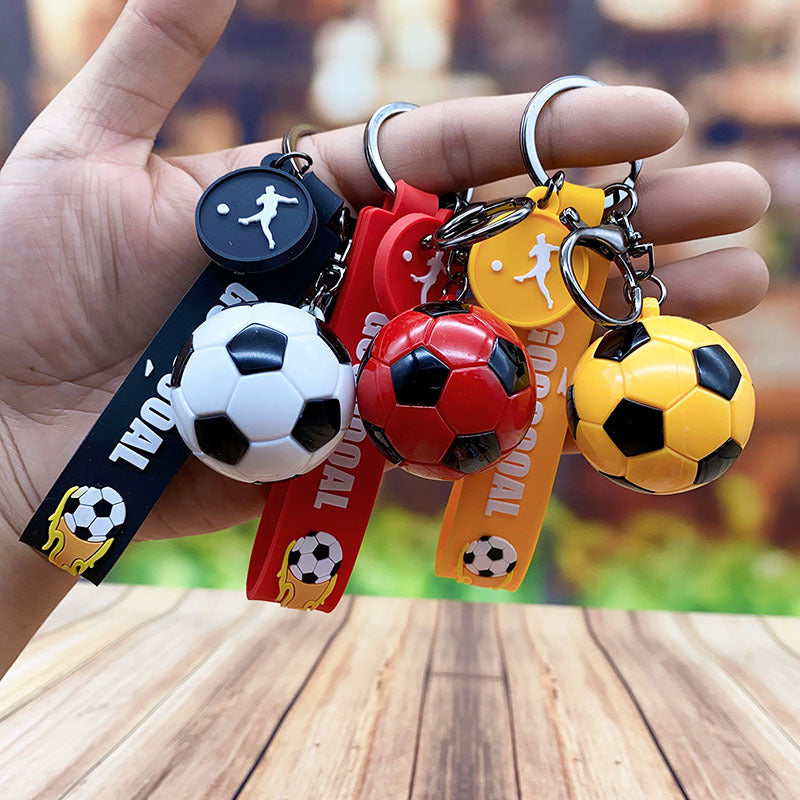 Acrylic World Cup Football Keychain Mini Soccer Ball Colorful Design