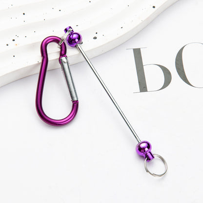 Beadable Carabiner Keychain Metal Shiny Frame Colorful Options 13