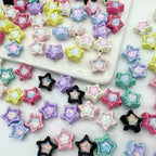 Star Metal Beads 13mm Baking Painted Zircon Embedded 10pcs 3