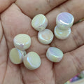 Plating Flat Round Acrylic Beads 12mm Solid Color 250pcs 6
