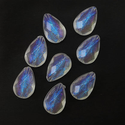 Transparent Aurora Laser Acrylic Beads Iridescent Mixed Shapes 2pcs 12