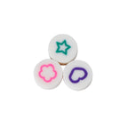 Flat Round Clay Beads 9mm Star & Moon Pattern Polymer 100pcs 4