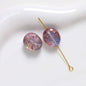 Oval Resin Rhinestone Beads 17x14mm Planet Pattern 5pcs 10