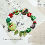 Forest Series Gilded Lampwork Glass Beads Nature Inspired Vintage 10pcs 3