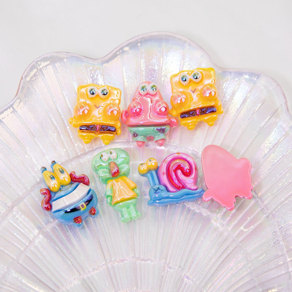 Glossy Spongebob Character Resin Beads 20pcs Colorful Series 2