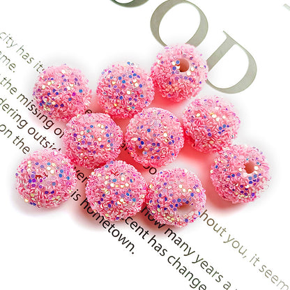 Glitter Bubblegum Beads 16mm Colorful Iridescent Sparkle 1pc 11