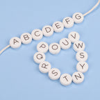 12mm Silicone Letter Beads Flat Round Alphabet Options 20pcs