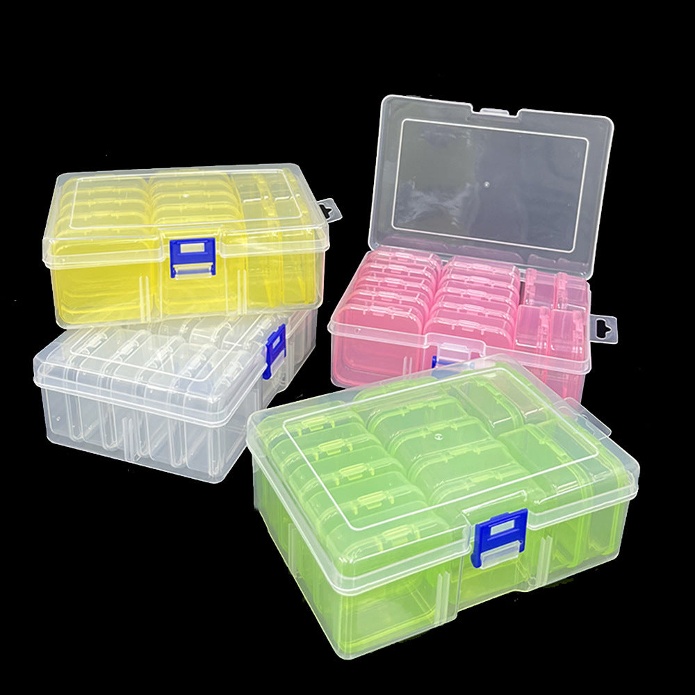 Plastic Bead Organizer Box 16.5x12x5.8cm 14 Compartments Colorful 1set