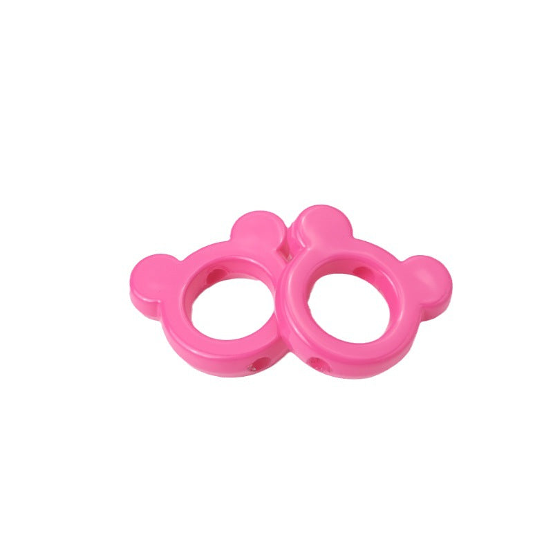 Glossy Painted 22mm Hollow Mickey Head Acrylic Bead Frame 50pcs 5