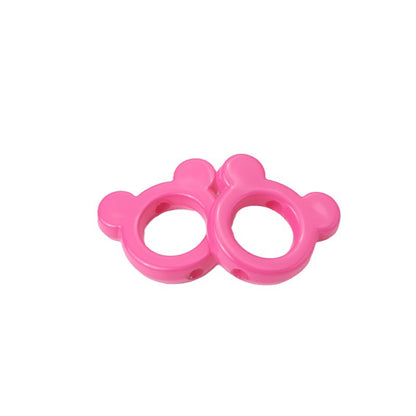 Glossy Painted 22mm Hollow Mickey Head Acrylic Bead Frame 50pcs 5