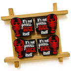 Silicone 3D Focal Beads Red Shrimp With Cheeky Phrase 20Pcs 3
