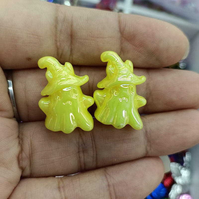 UV Plating Ghost Acrylic Beads 16x22mm Glossy Colorful 100pcs 7