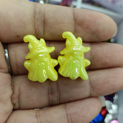 UV Plating Ghost Acrylic Beads 16x22mm Glossy Colorful 100pcs 7