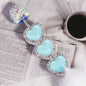 Double Sided Heart Rhinestone Beads 13mm Resin Alloy Sparkle 5pcs 7
